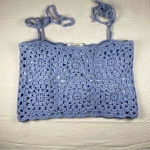 Tic Toc Women’s Crochet Baby Blue Bandeau Top